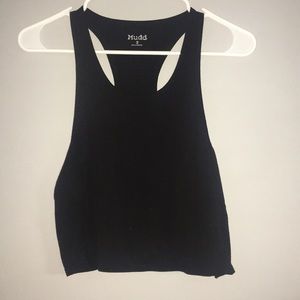 Simple Black Cropped Tank Top